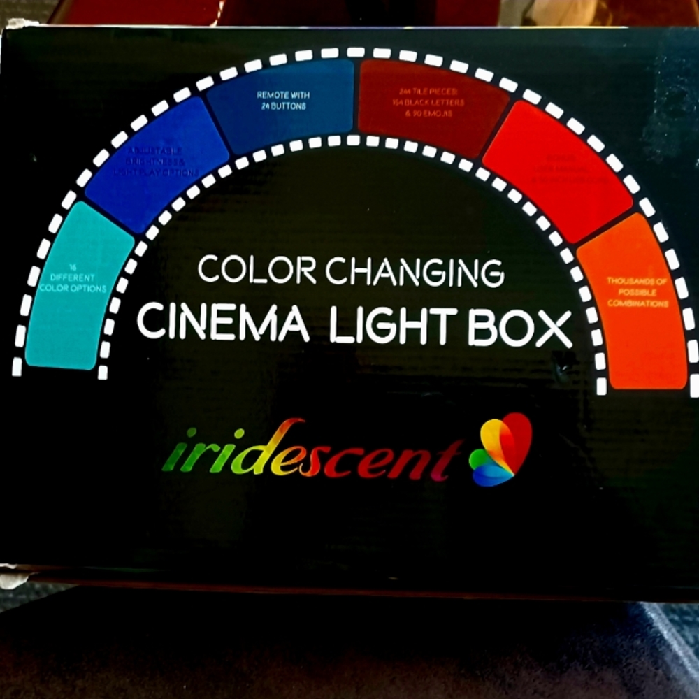 Color changing cinema light box iridescent